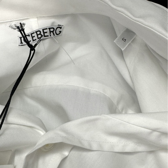 NWT Iceberg White Button Up Shirt With Abstract Print Size S - Picture 6 of 6